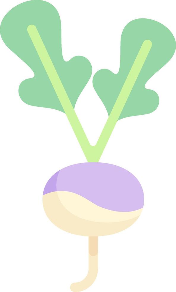 A cartoon radish with green leaves vector