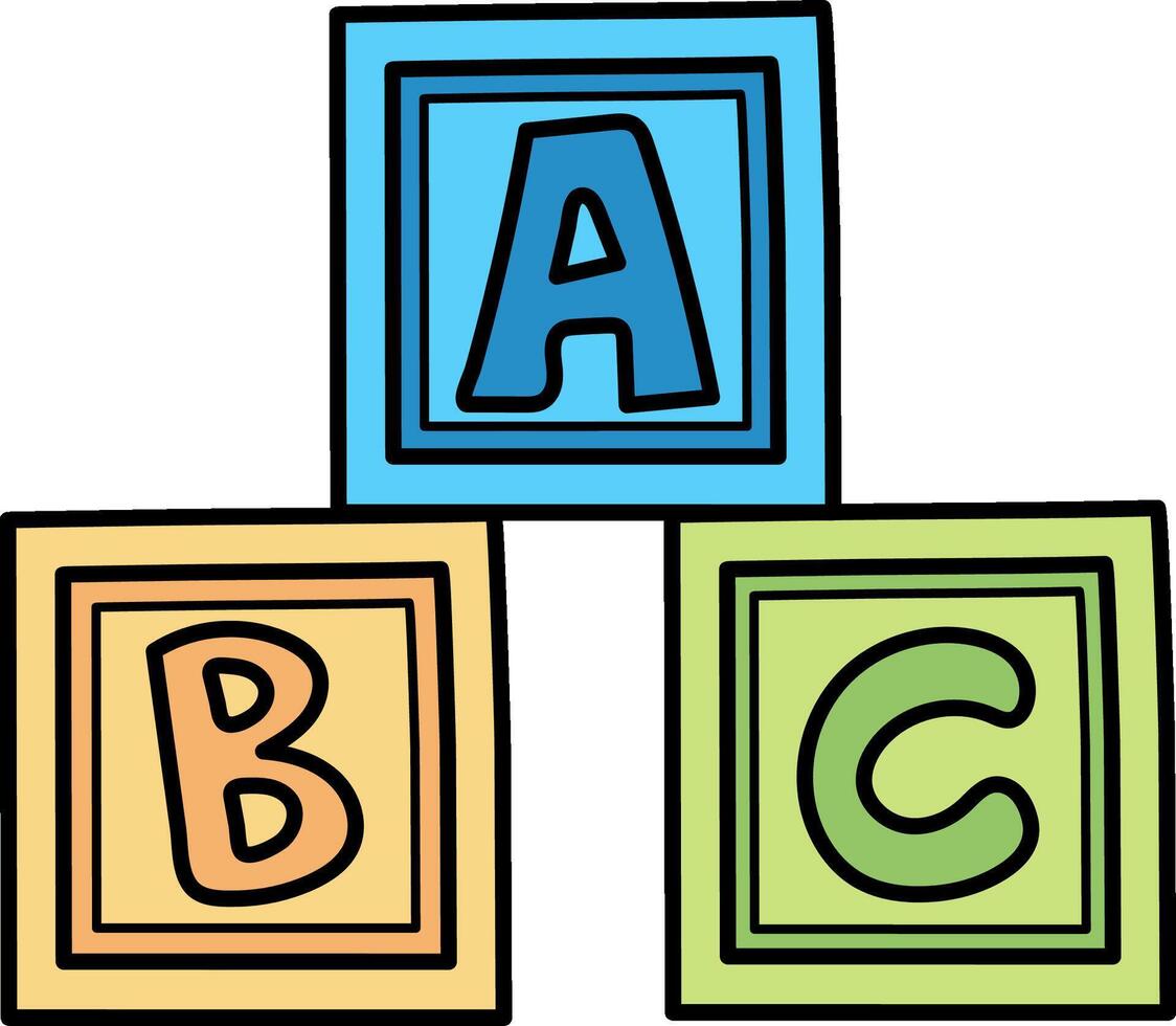 Abc blocks clipart vector