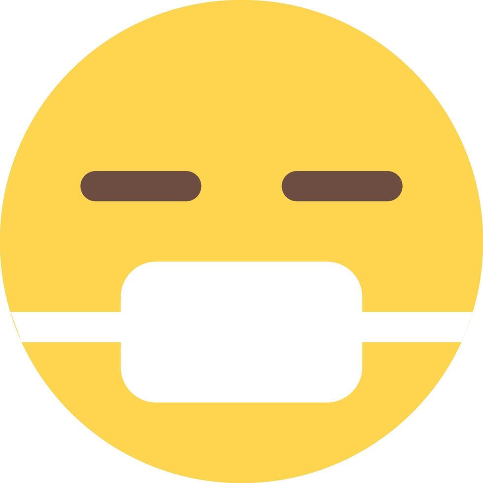 A yellow smiley face with a mask on it vector