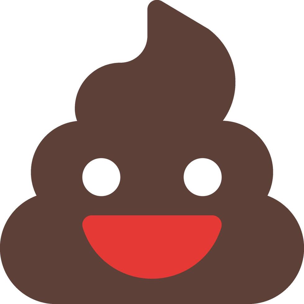 A poop face with a red tongue vector