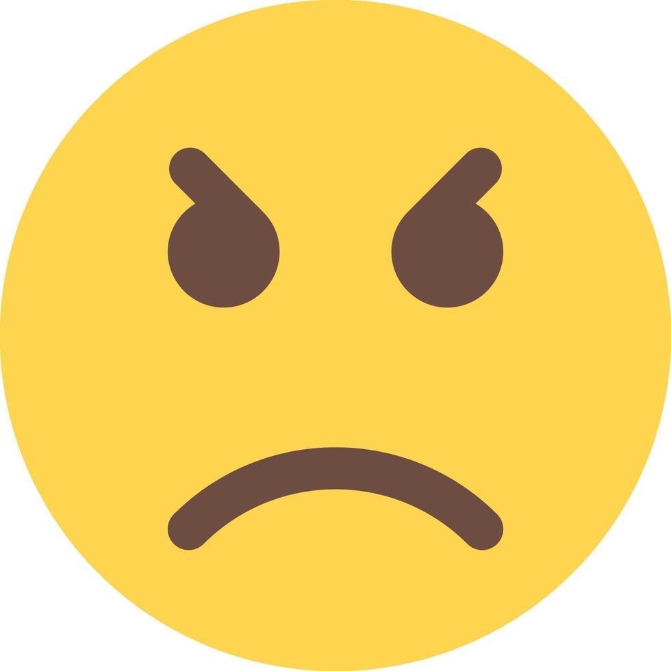 A yellow emoticion with an angry face vector