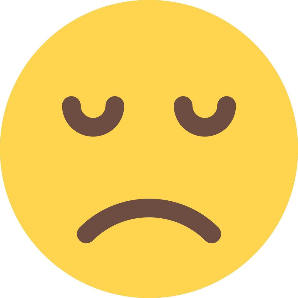 A sad emoticor with closed eyes vector