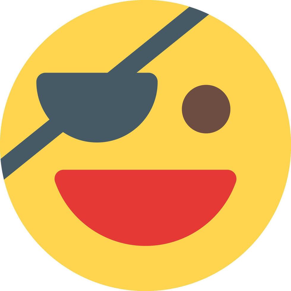 A smiley face with a pirate hat and eye patch vector