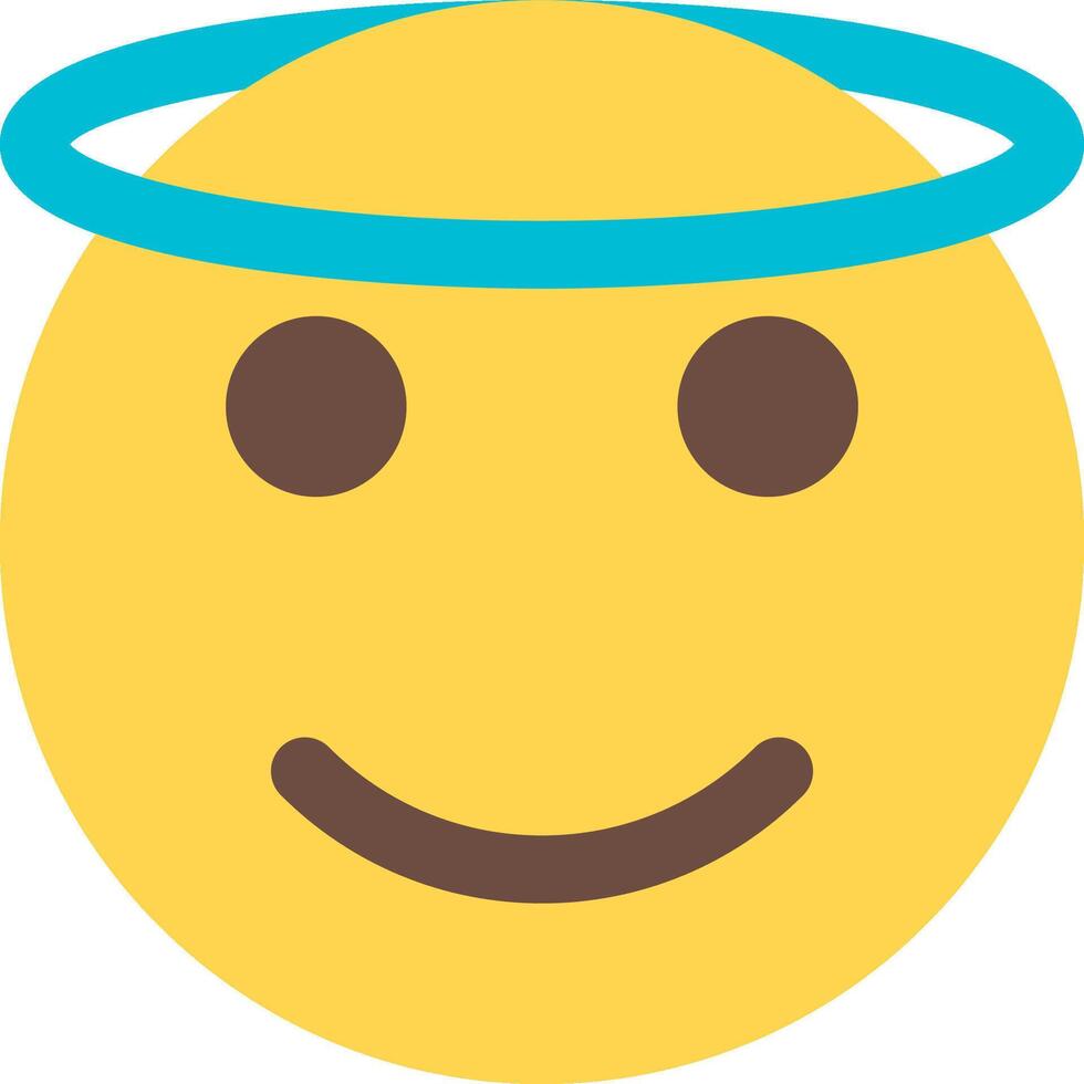 A smiling emoticion with an angel halo vector
