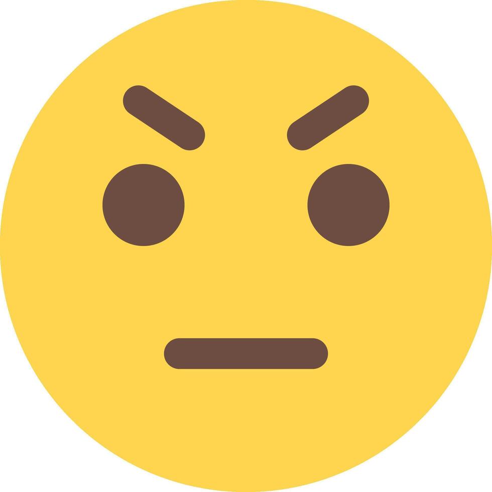 A yellow emoticion with an angry face vector