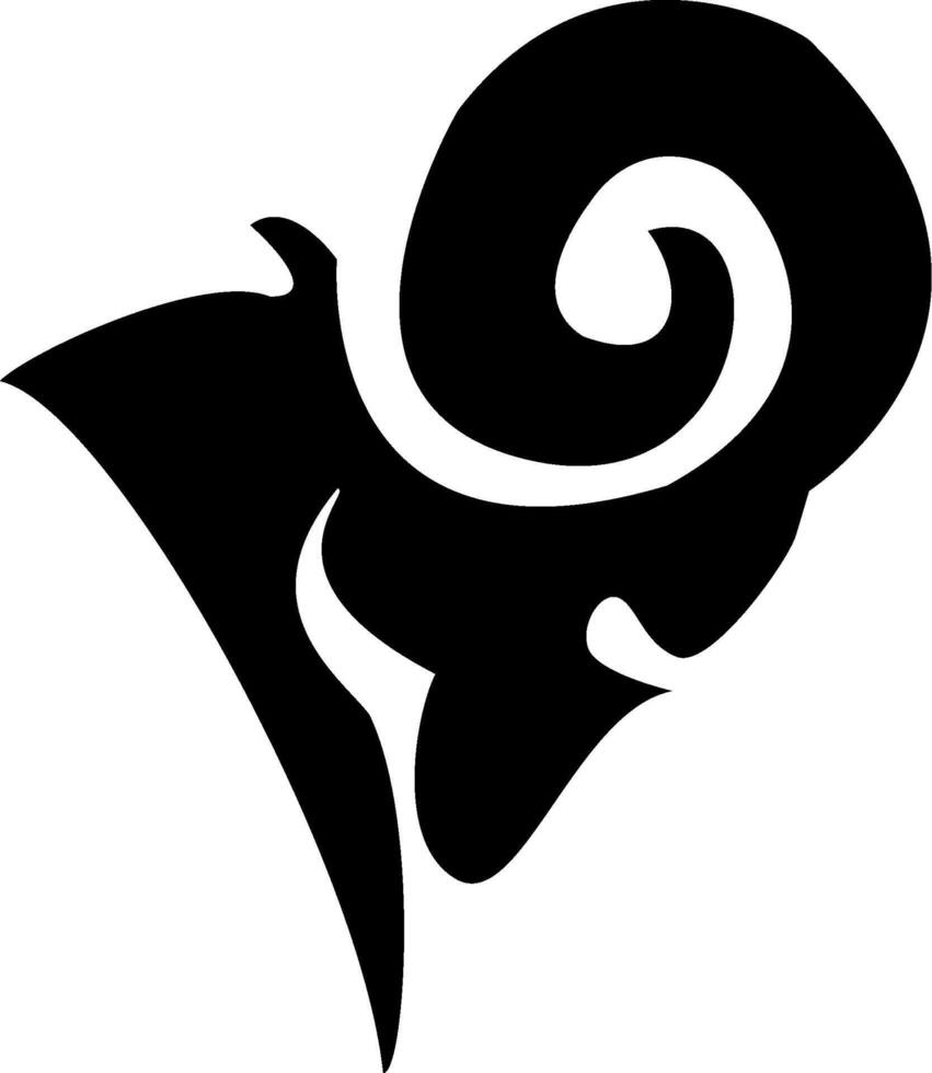A black and white logo of a ram vector