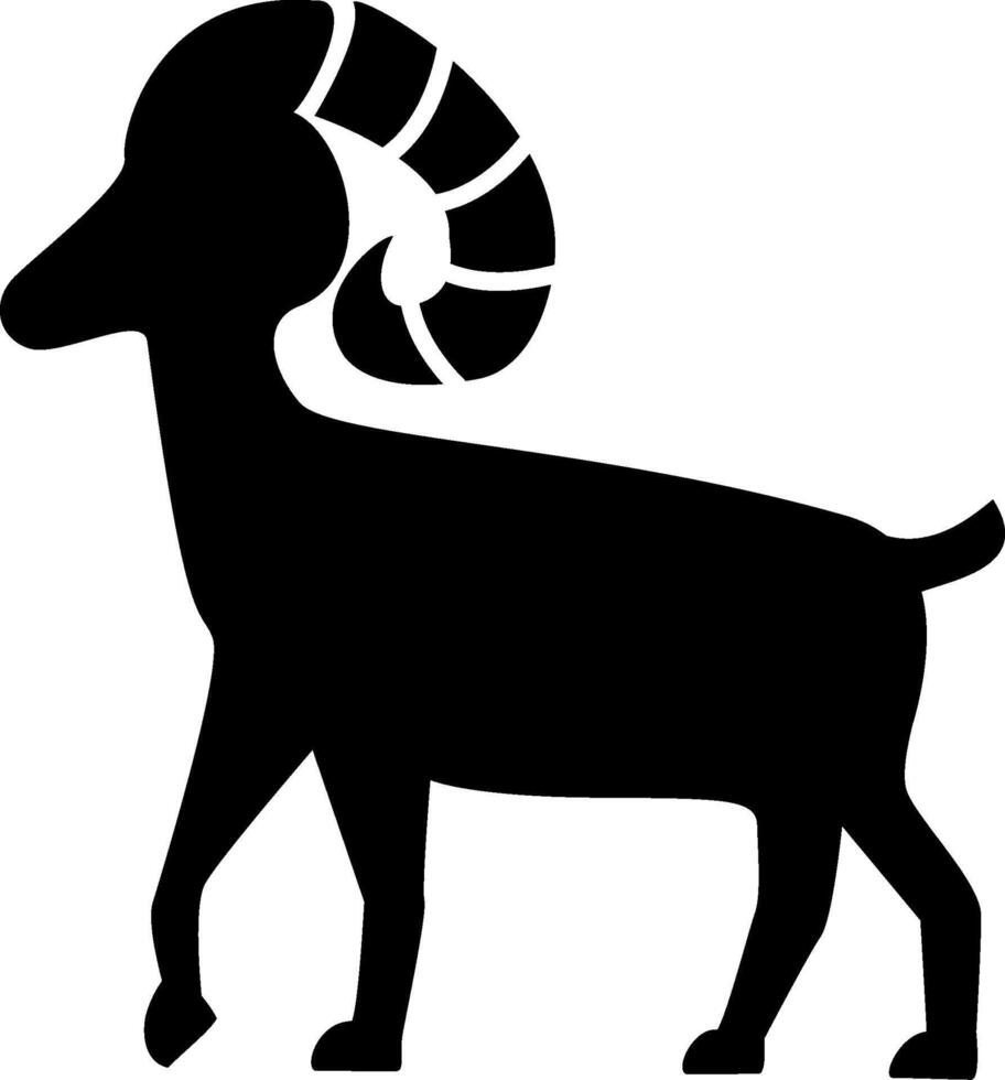 A black and white silhouette of a ram vector