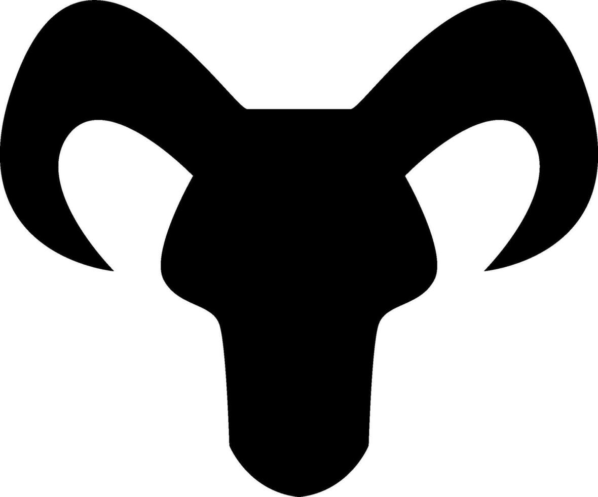 A black ram head silhouette on a white background vector