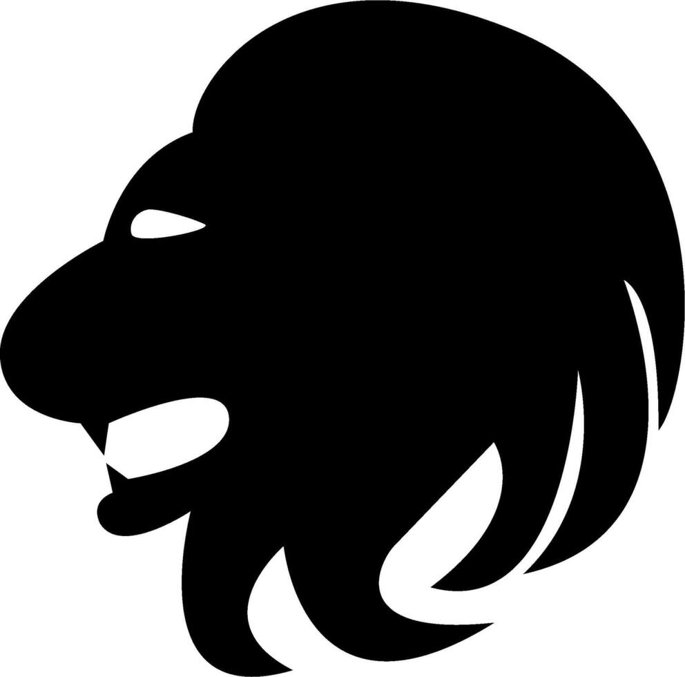 Lion head silhouette vector