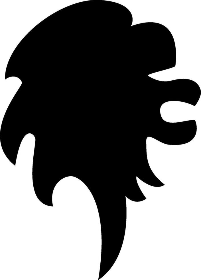 A black silhouette of a lion head vector