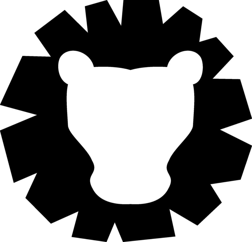 A lion head silhouette on a white background vector