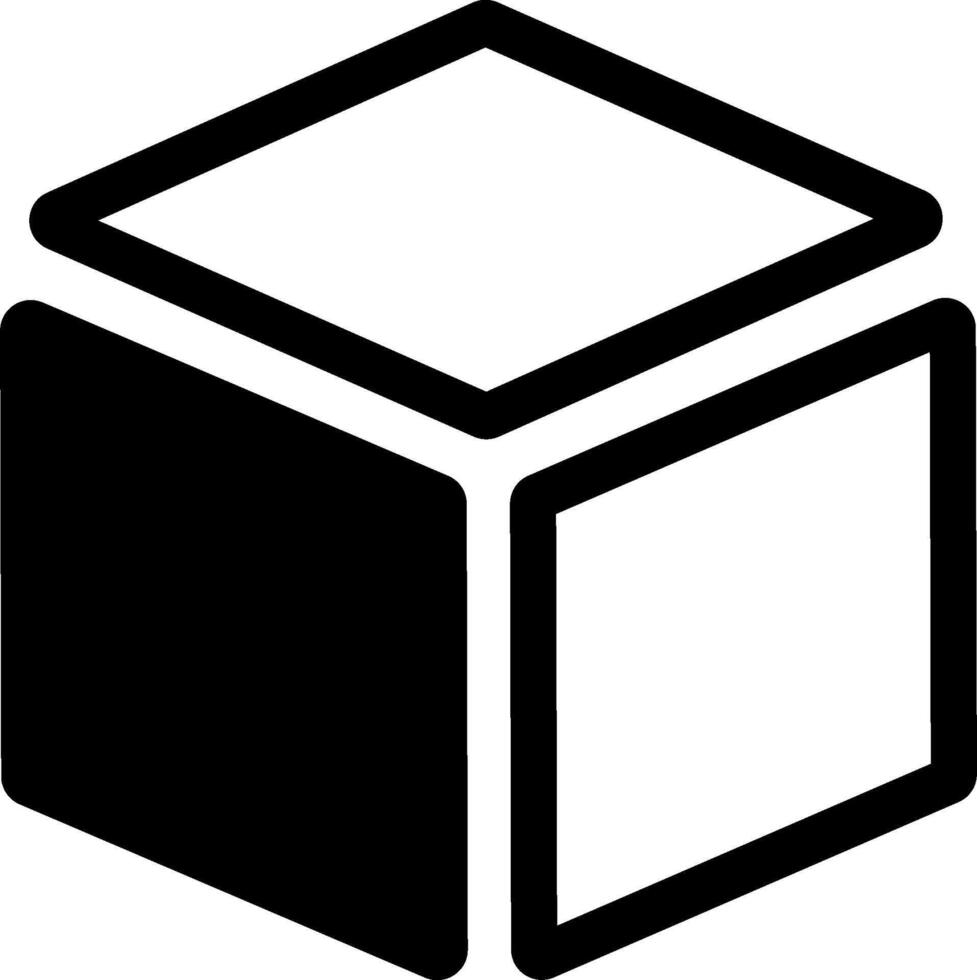 A black and white cube icon vector