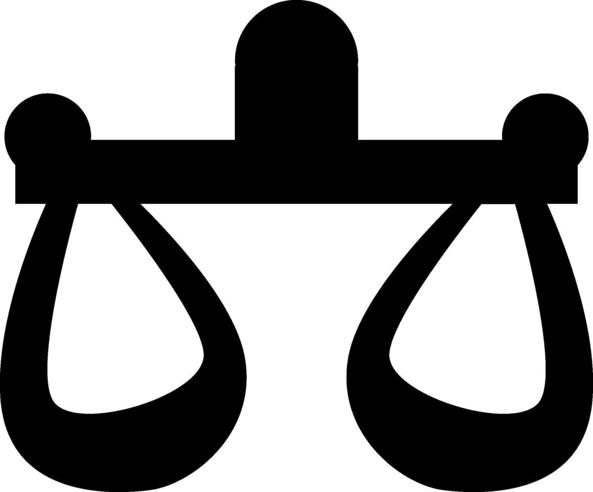 A black and white icon of scales vector