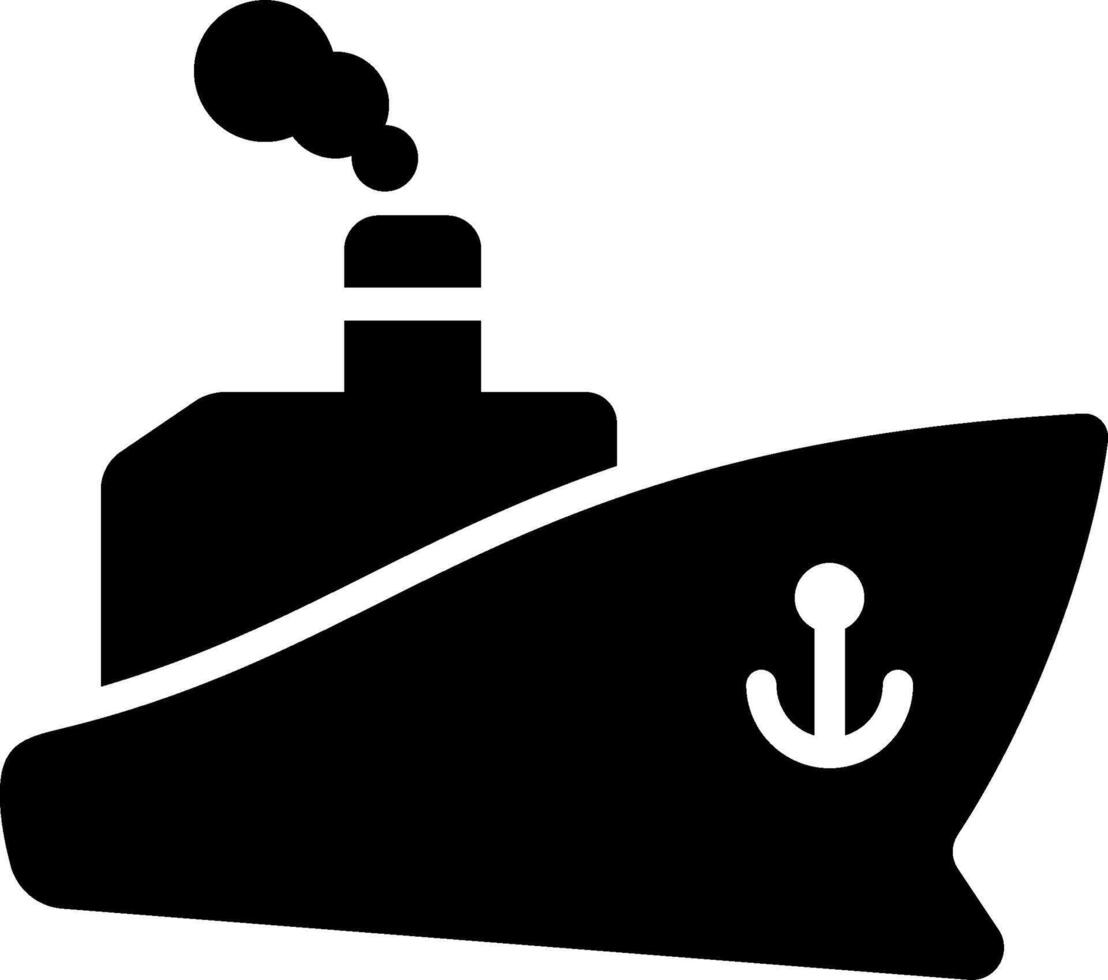 A black and white ship with an anchor vector