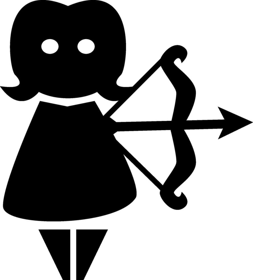 Cupid girl with bow and arrow vector