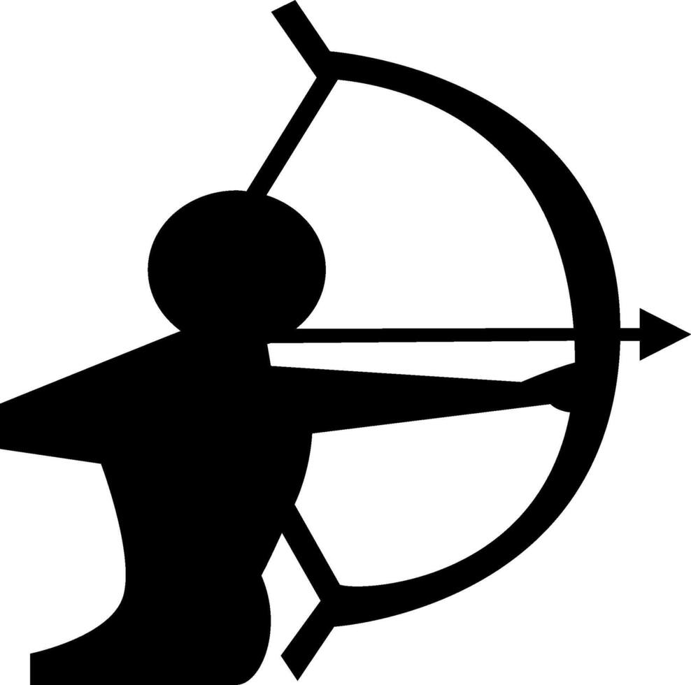A silhouette of a person aiming a bow and arrow vector