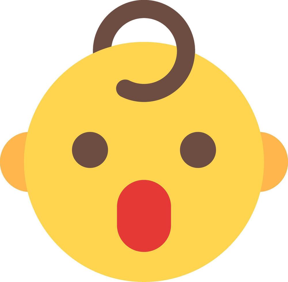 A yellow baby face with a red nose vector