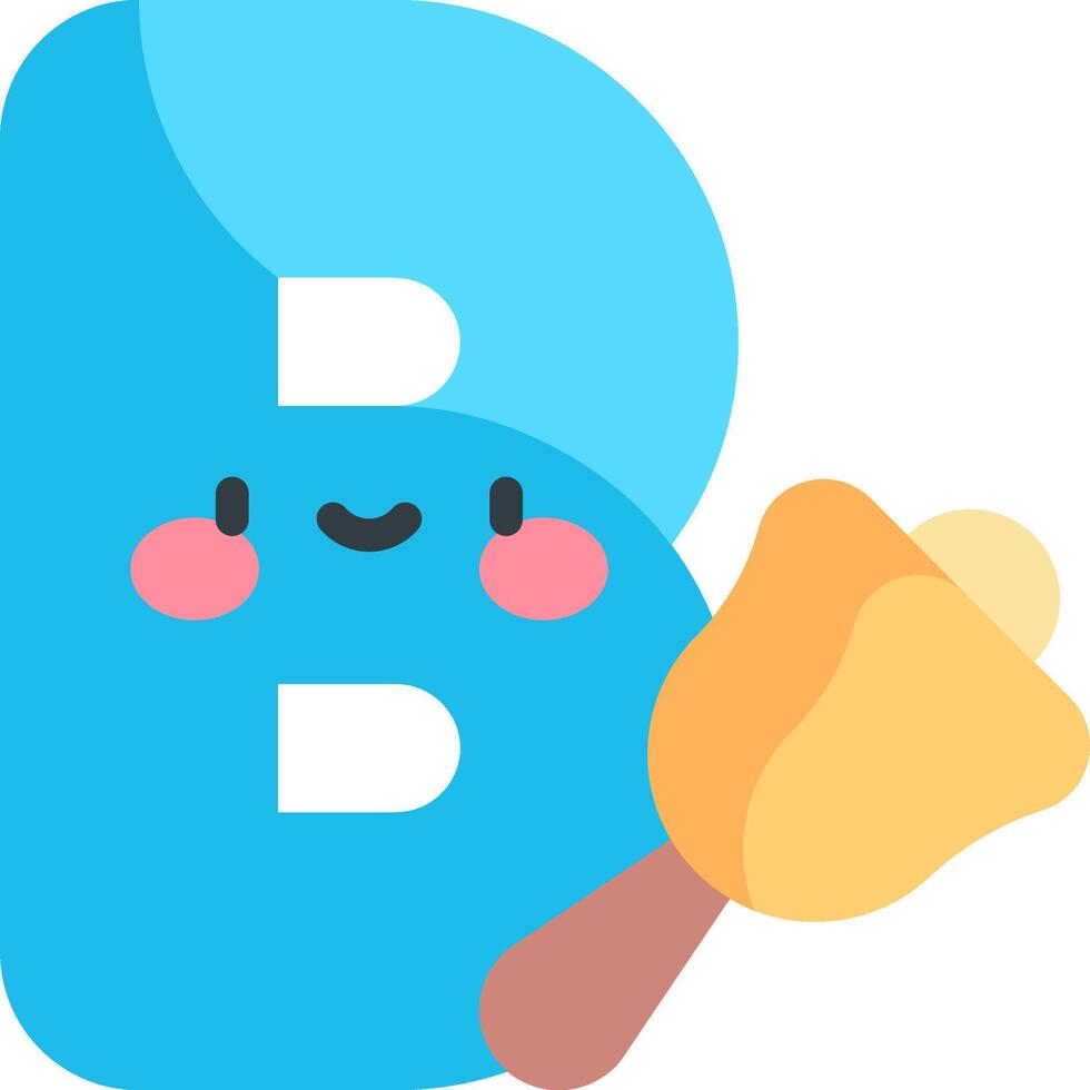 A cartoon letter b with a smiley face and a toy vector