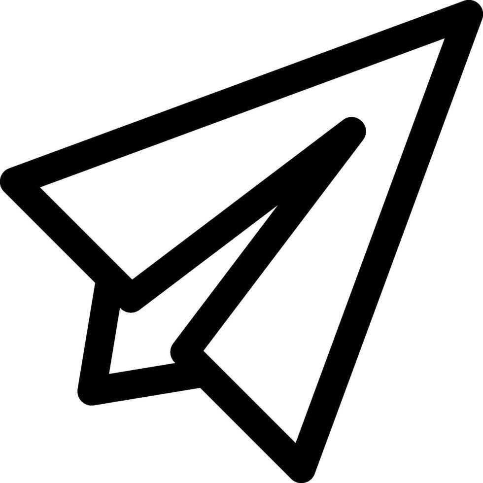 A black and white paper airplane icon vector