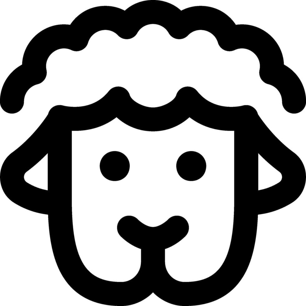 A black and white sheep head icon vector