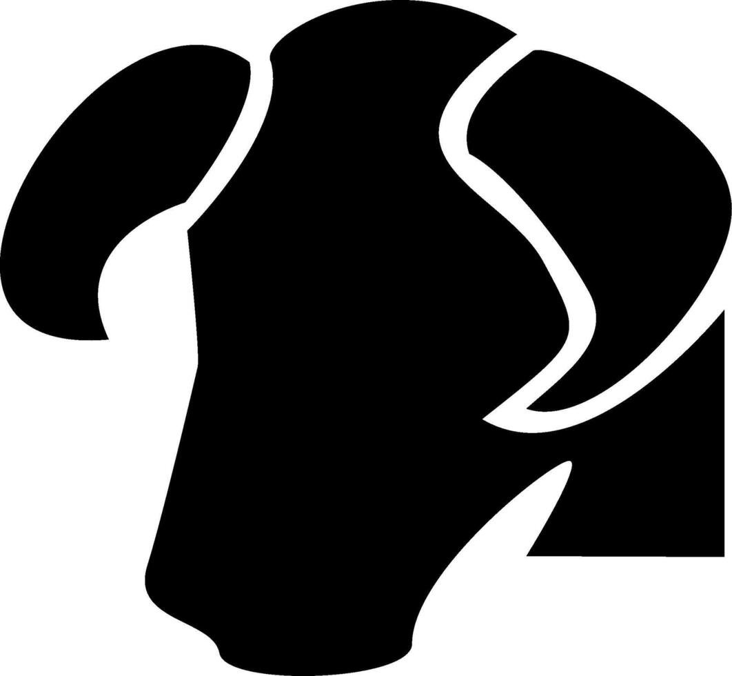A black and white silhouette of a cow's head vector