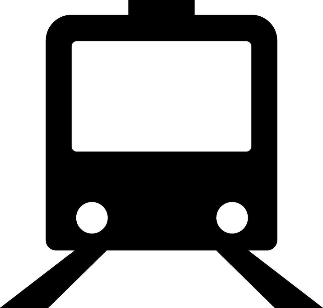 A black and white train icon on a white background vector