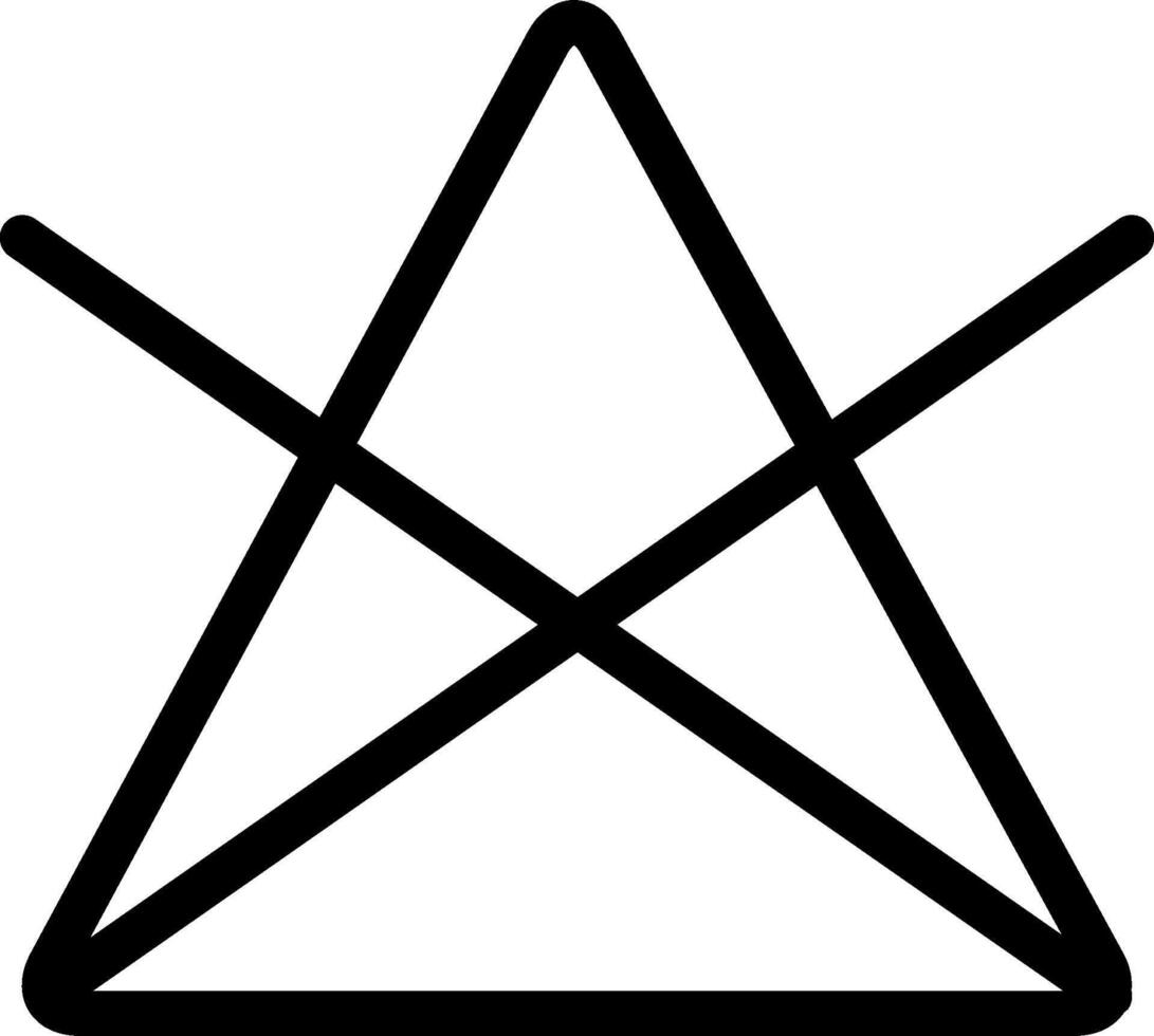 A triangle with crossed lines on it vector
