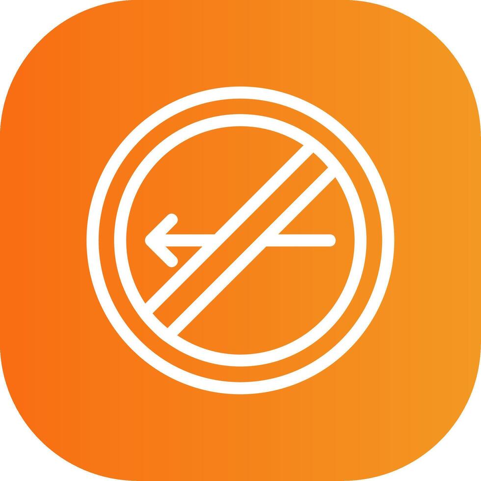 No Turn Left Colorful Icon vector