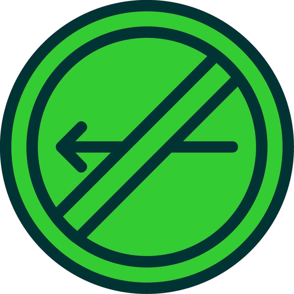 No Turn Left Colorful Icon vector