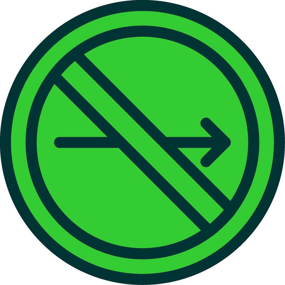 No Turn Right Colorful Icon vector