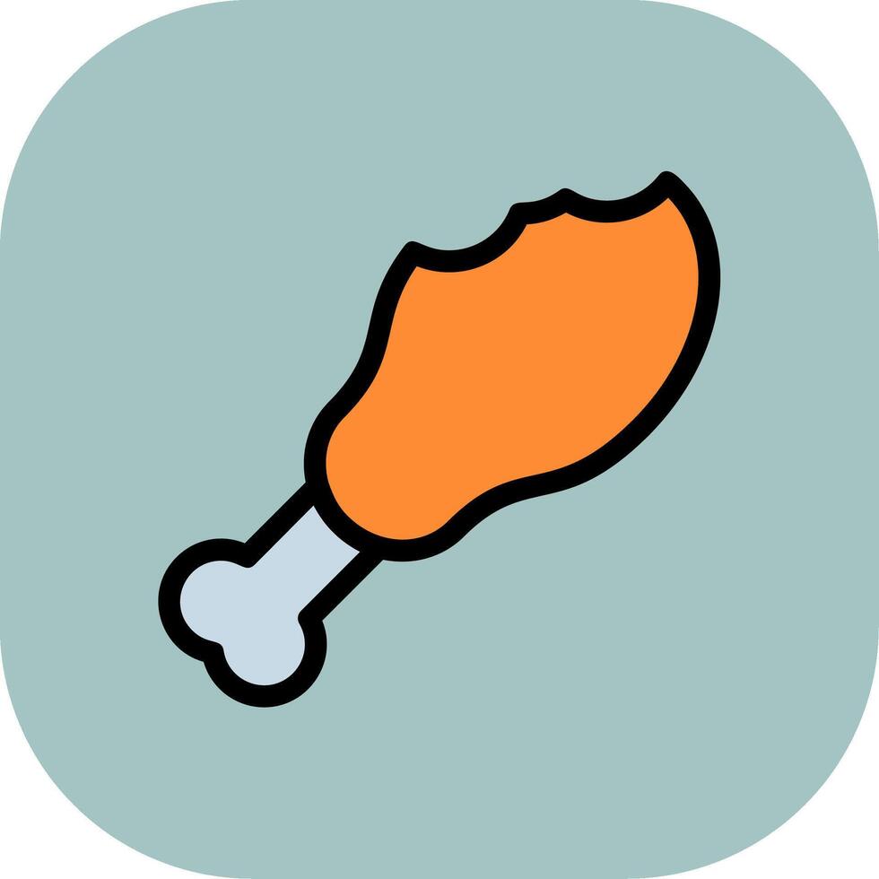 Chicken Leg Colorful Icon vector