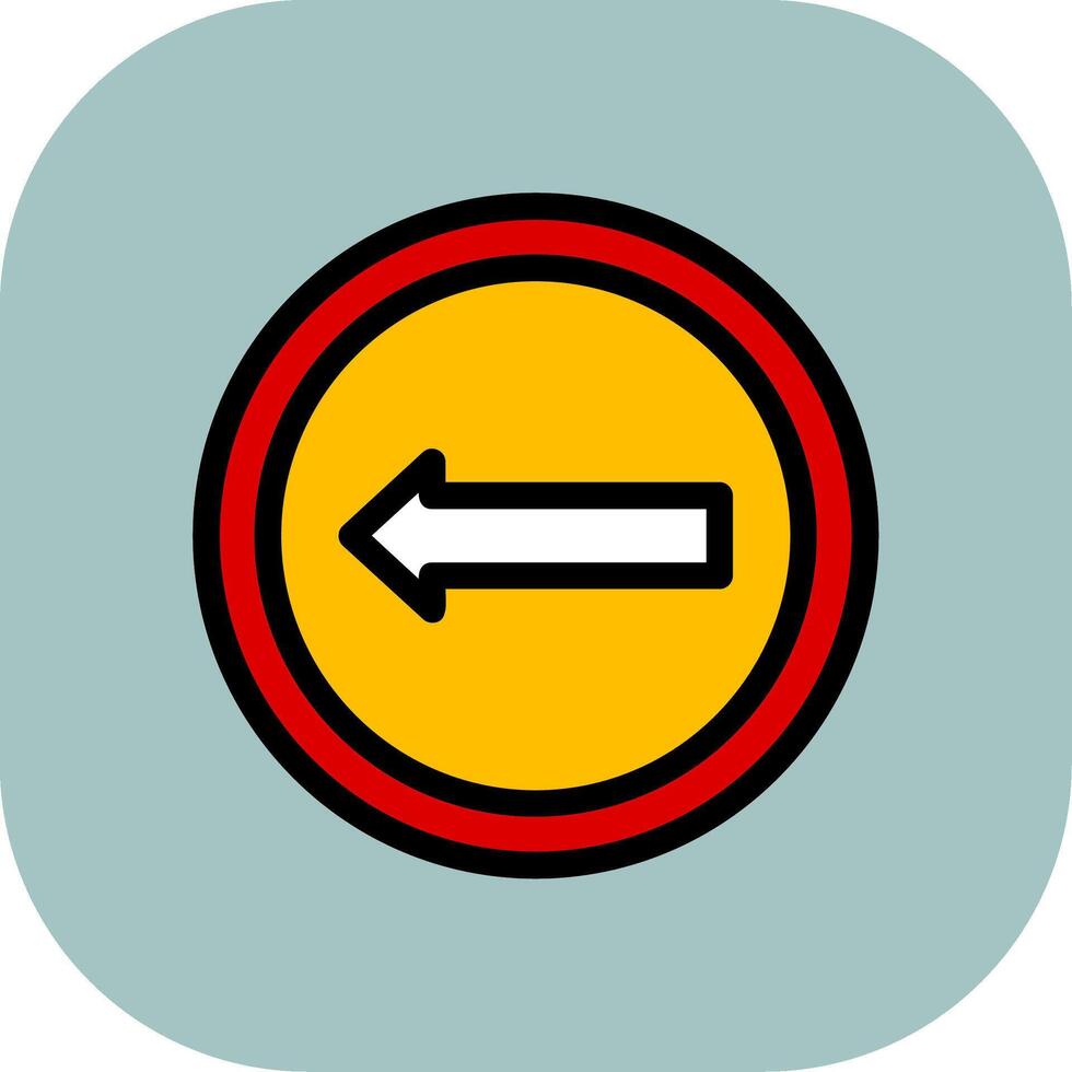 Keep Left Colorful Icon vector