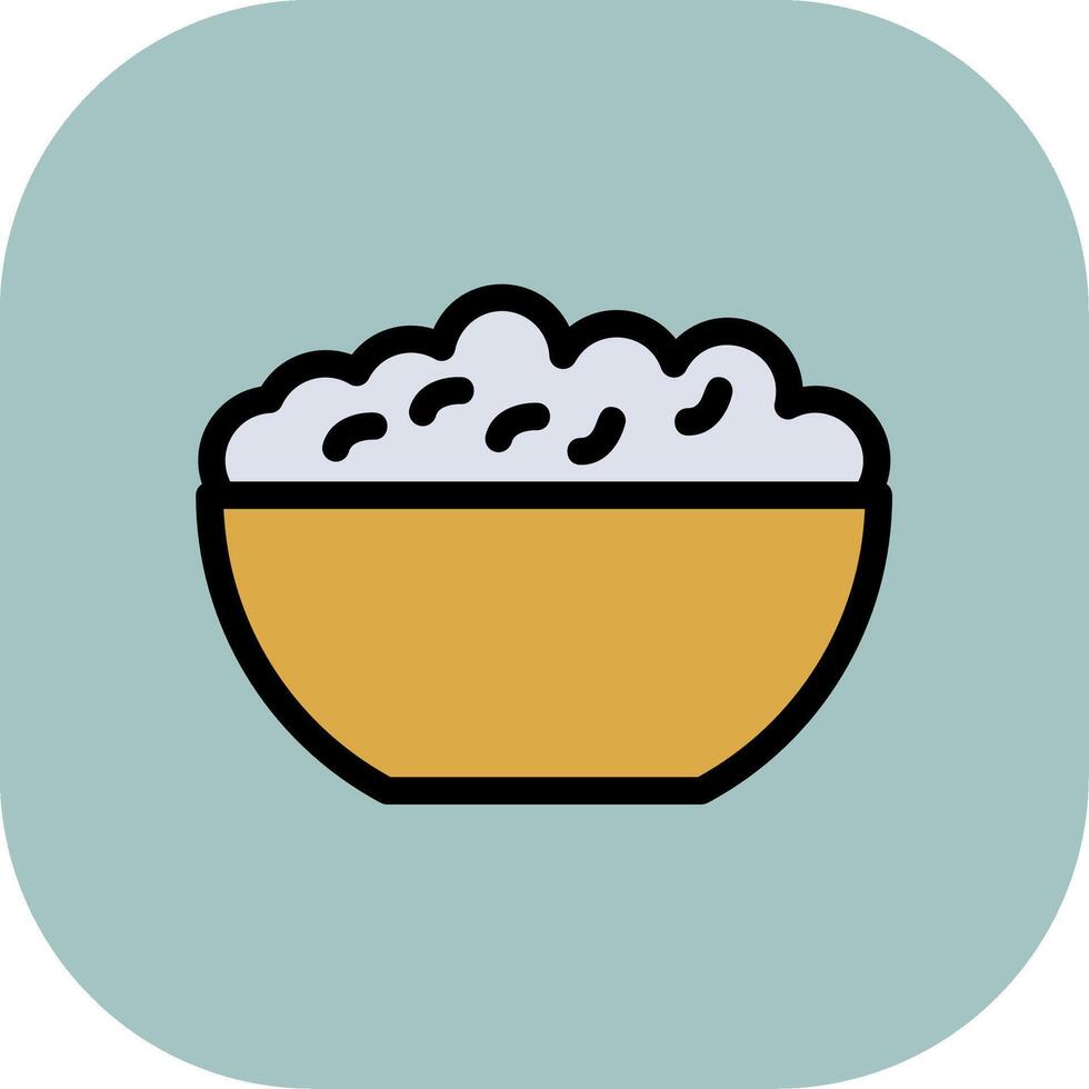 Rice Bowl Colorful Icon vector