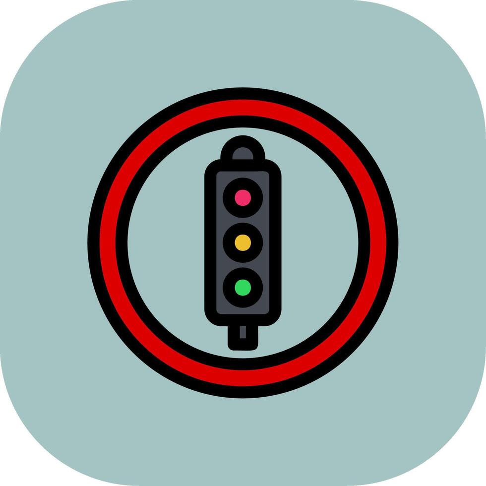 Traffic Lights Colorful Icon vector