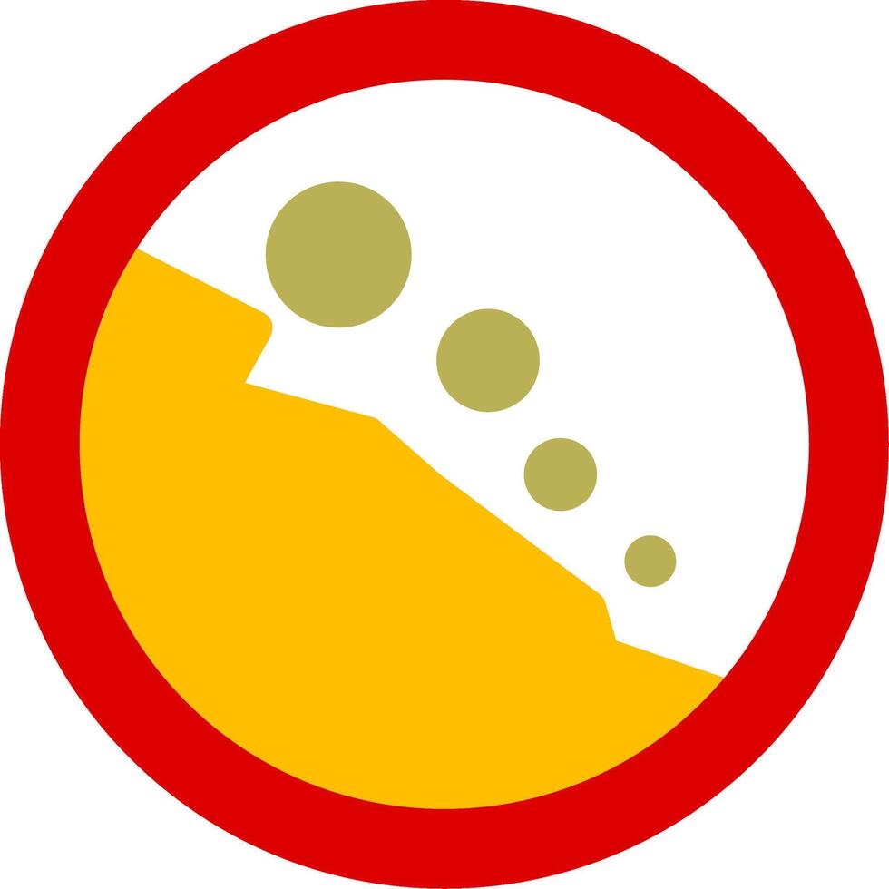 Falling Rocks Colorful Icon vector