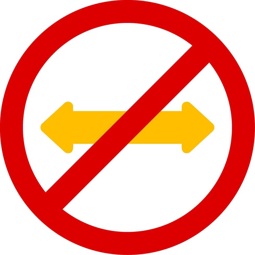 No Turn Colorful Icon vector