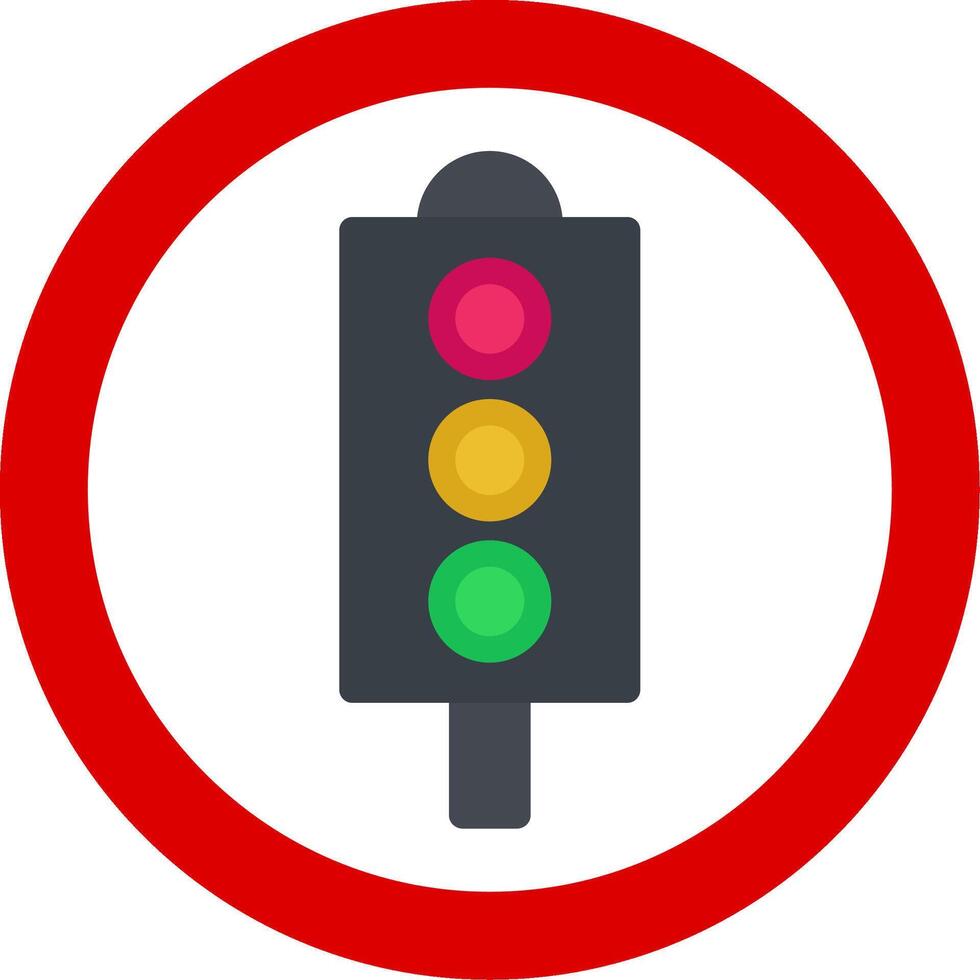 Traffic Lights Colorful Icon vector