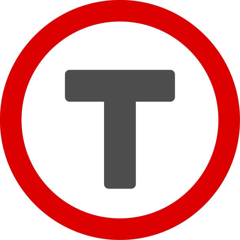 T Junction Colorful Icon vector
