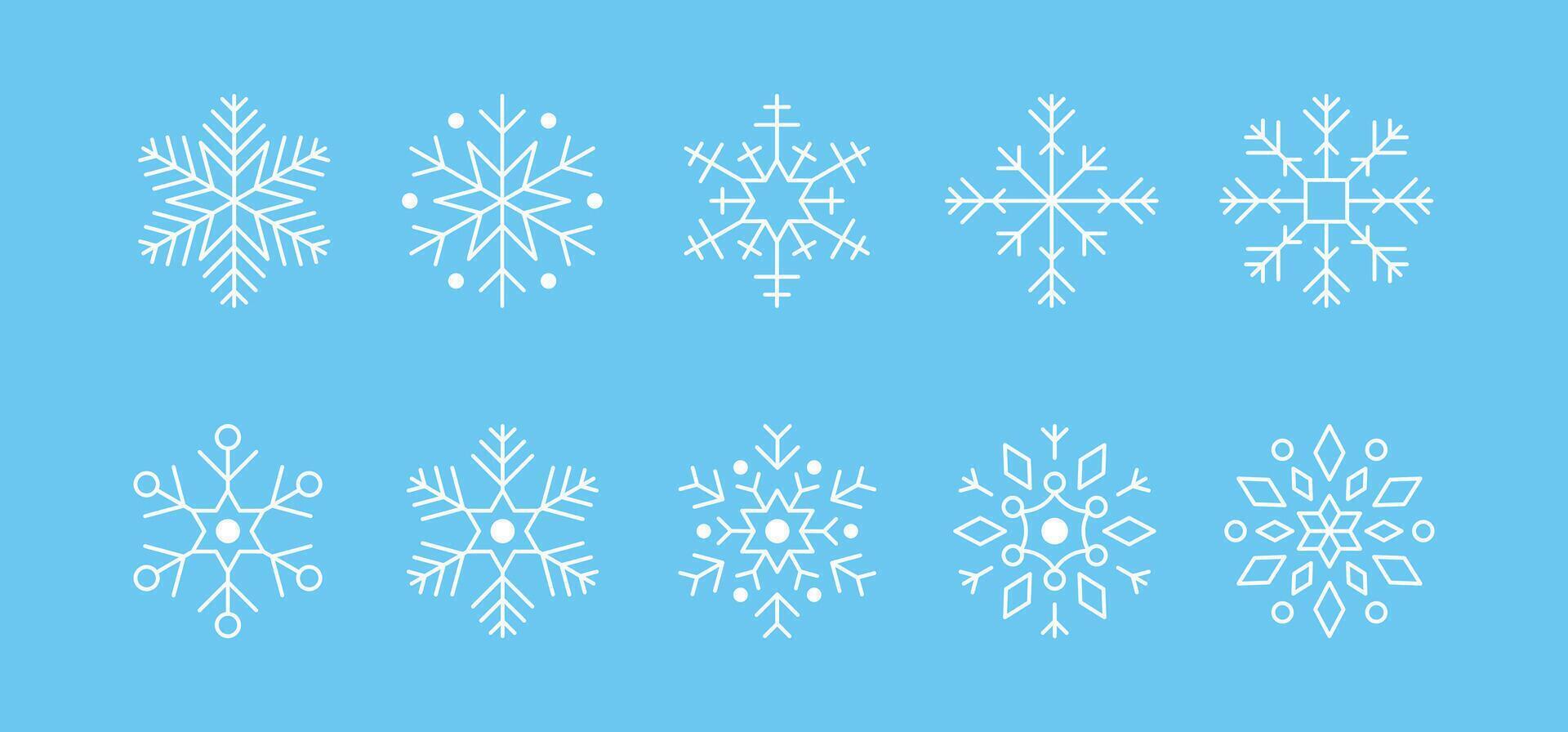 Collection of Christmas themed snowflake vector