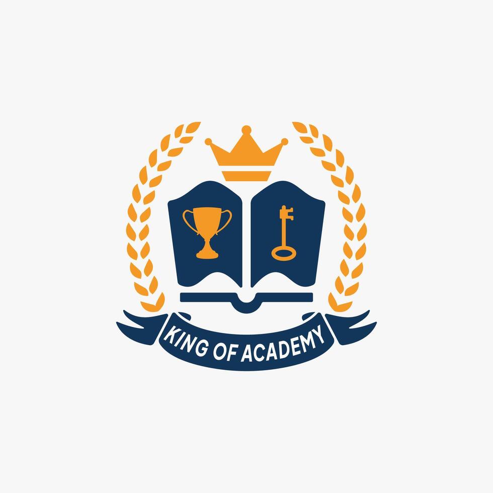 king academy logo template vector