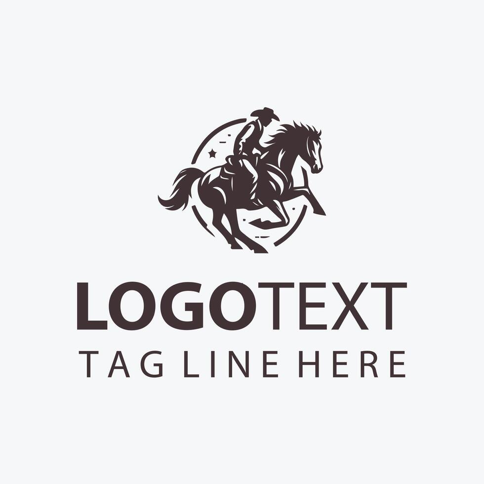High Noon Horses Cow Boy Logo vector