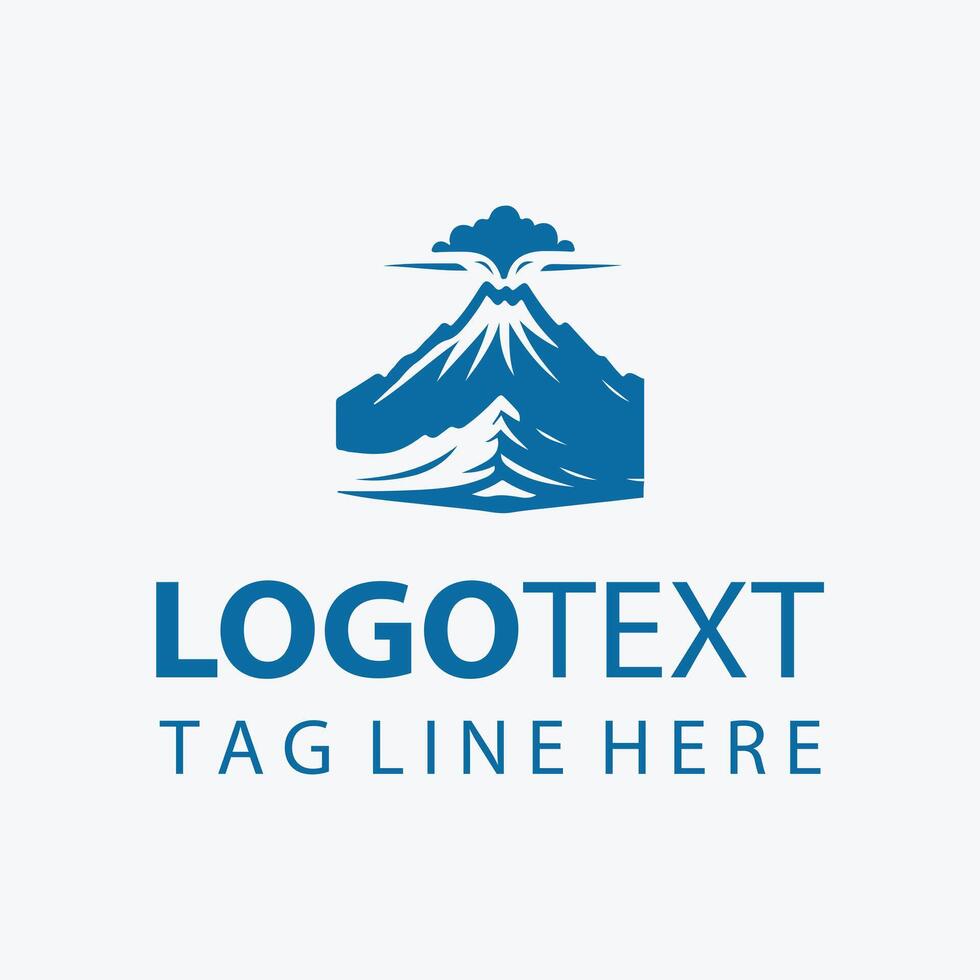 Mount Ulawun volcano logo vector