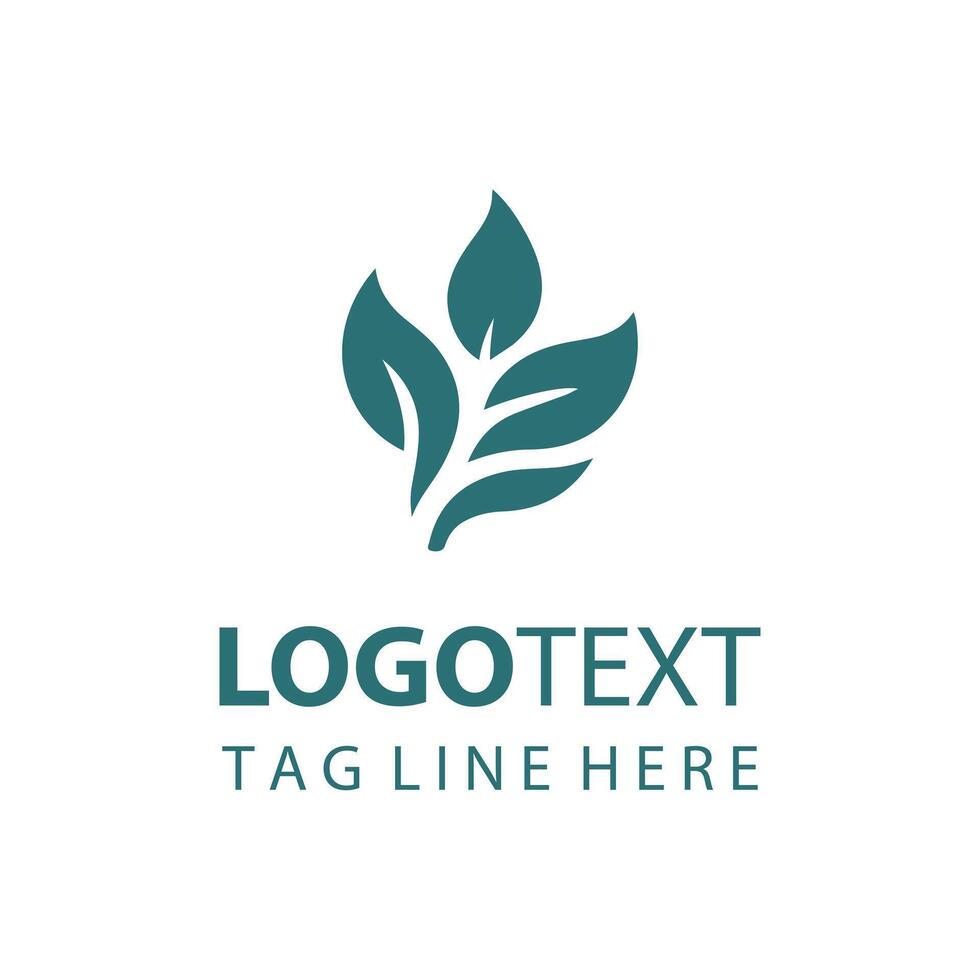 Fern Blossom leaf logo vector