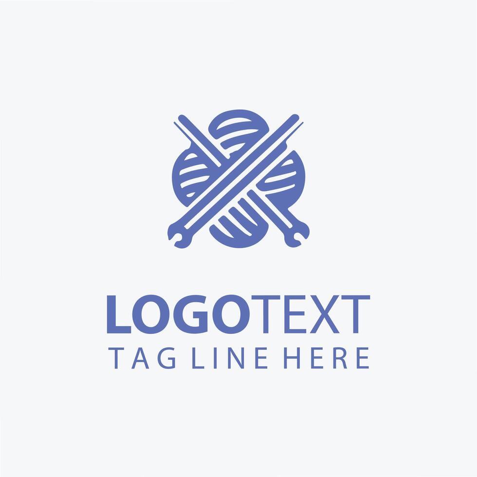 Soft Stitch yarn logo vector
