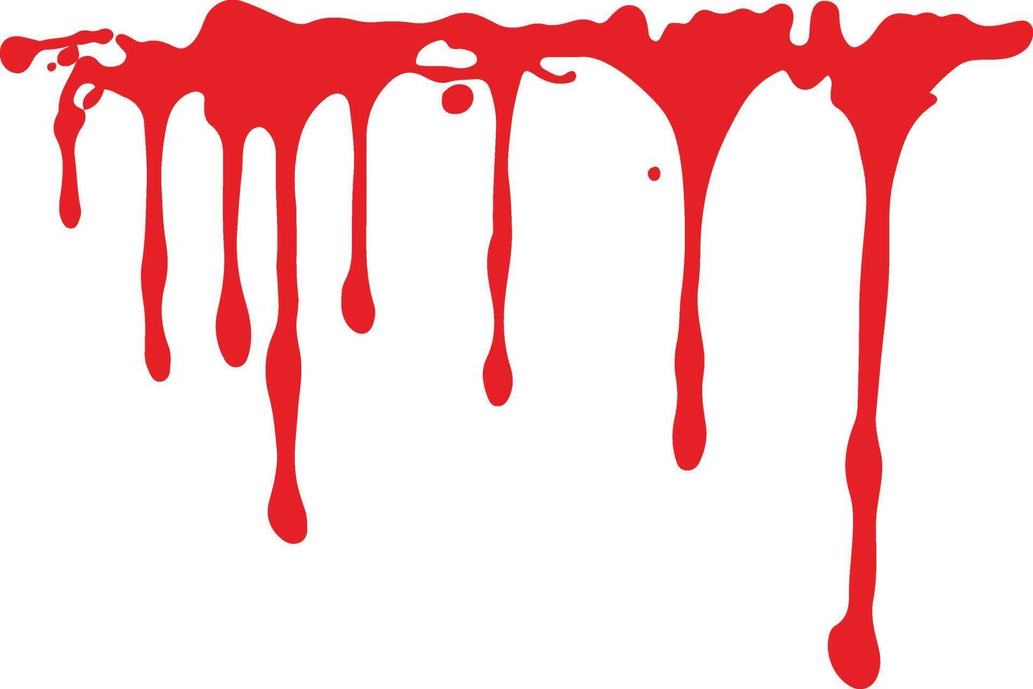 Blood Dripping Isolated on White Background. Blood or paint splatters for Halloween concept. Horror leak. Bloody Ink drip. Red grunge stain. vector