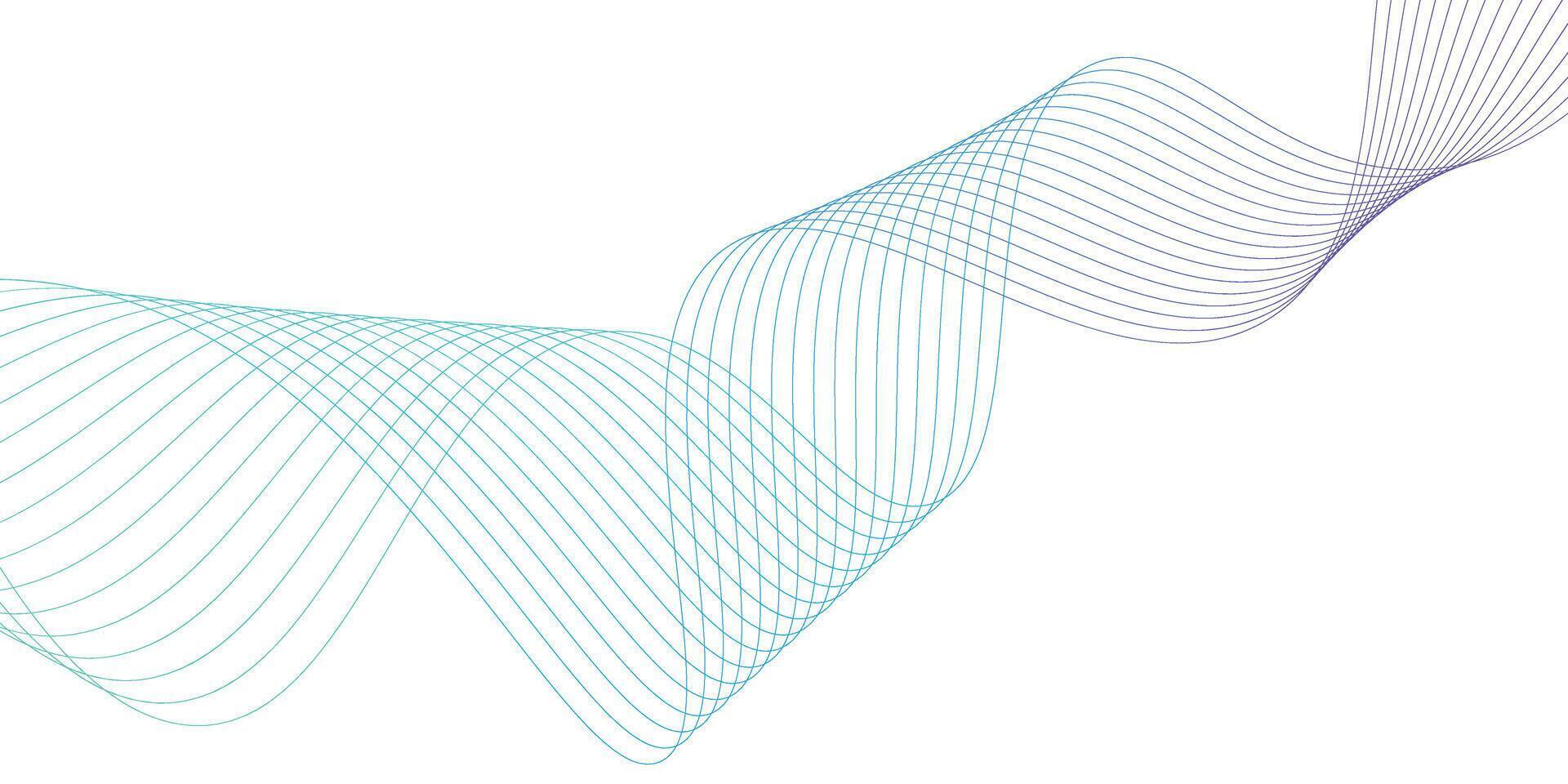 Wavy Technological Gradient Line. Abstract Modern White Background With Curve Wave Technology Lines vector