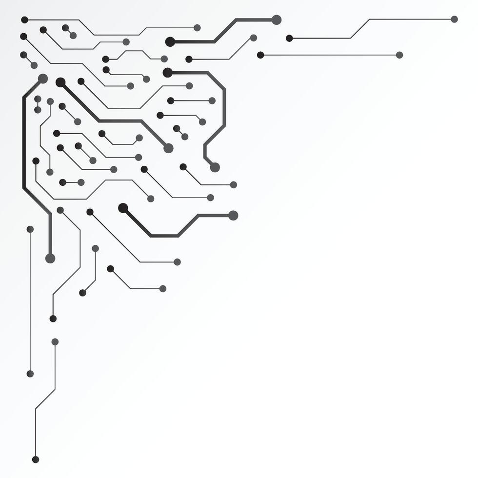 Electronic circuit board technology background. Abstract white background of digital technologies. High tech technology geometric white background vector