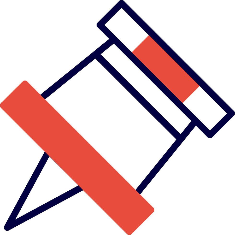 Push Pin Red Filled Icon vector