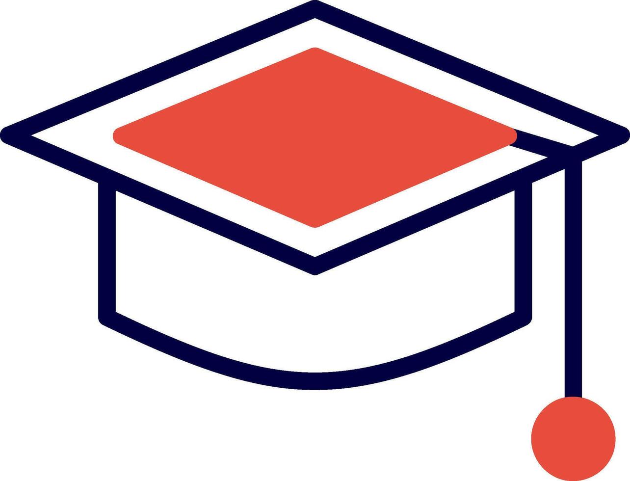 Graduate Cap Red Filled Icon vector
