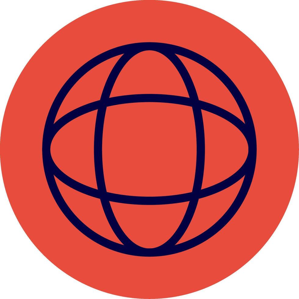 Globe Red Filled Icon vector